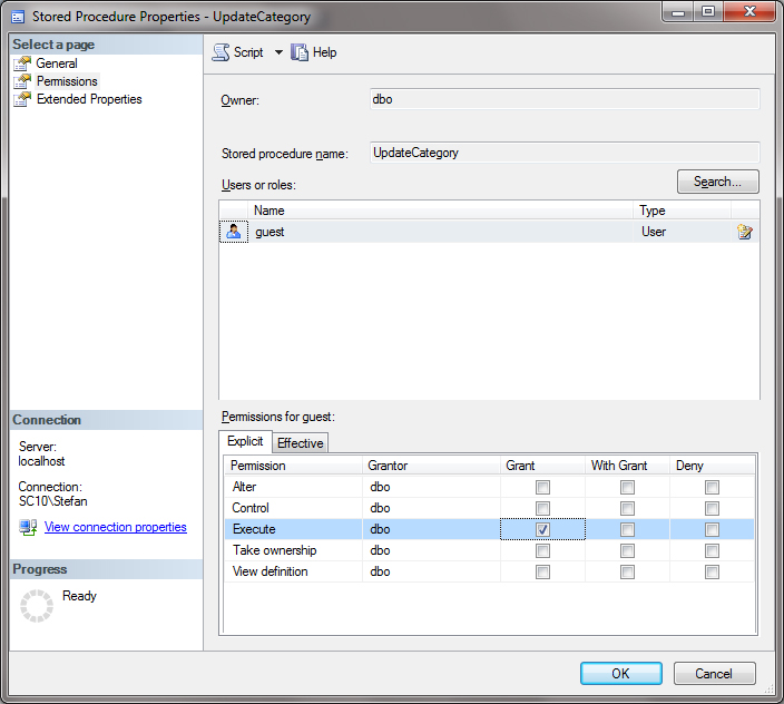 Stored Procedure Permissions