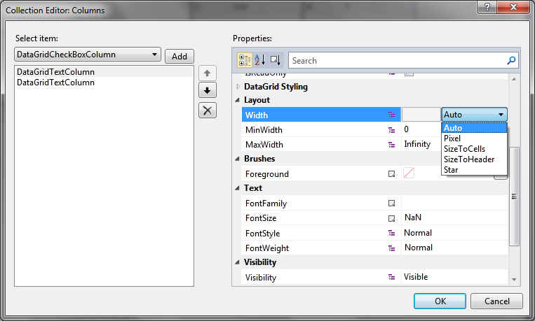 Silverlight DataGrid Collection Editor