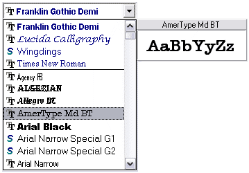 TscFontComboBox (Delphi VCL)